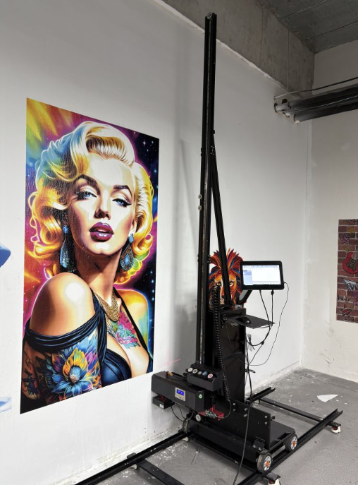 Vibrant pop-art Marilyn Monroe wall mural printed with vertical UV printer